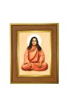 Paramhansa Yogananda Photo Frame 10x14 Inches-Brown Wooden Frame For Home, Office & Temple Decoration And Gifting (F6389)