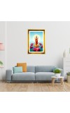 Mata Lakhsmi Golden Photo Frame - 16x20 Inches | Elegant Wooden Frame For Home, Office & Temple Decoration | Spiritual Wall & Table Decor And Gift Item (F9475)