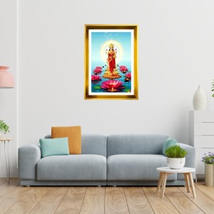 Mata Lakhsmi Golden Photo Frame - 16x20 Inches | Elegant Wooden Frame For Home, Office & Temple Decoration | Spiritual Wall & Table Decor And Gift Item (F9475) Mata Lakhsmi Golden Photo Frame - 16x20 Inches | Elegant Wooden Frame For Home, Office & Temple Decoration | Spiritual Wall & Table Decor And Gift Item (F9475)