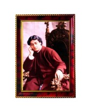 Guru Vivekananda Photo Frame For Wall & Table | 7x9 Inch Golden Cherry Finish | Decorative Guru Vivekananda Photo Frame For Home, Office & Pooja Room (F11314)
