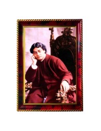 Guru Vivekananda Photo Frame For Wall & Table | 7x9 Inch Golden Cherry Finish | Decorative Guru Vivekananda Photo Frame For Home, Office & Pooja Room (F11314)