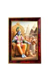Lord Krishna Photo Frame For Wall & Table | 7x9 Inch Golden Cherry Finish | Decorative Lord Krishna Photo Frame For Home, Office & Pooja Room (F11440)