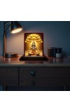 Car Desk/Table Top Lord Shiva Wooden Photo Stand 3x4 Inches, Compact & Stylish Spiritual Display For Car, Home & Office (Pack Of 1) (F14254)