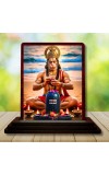 Car Desk/Table Top Lord Hanuman Wooden Photo Stand 3x4 Inches, Compact & Stylish Spiritual Display For Car, Home & Office (Pack Of 1) (F14504)