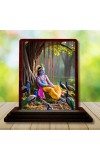 Car Desk/Table Top Lord Krishna Wooden Photo Stand 3x4 Inches, Compact & Stylish Spiritual Display For Car, Home & Office (Pack Of 1) (F14402)