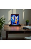 Car Desk/Table Top Gaura Nitai Wooden Photo Stand 3x4 Inches, Compact & Stylish Spiritual Display For Car, Home & Office (Pack Of 1) (F14510)