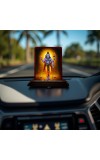 Car Desk/Table Top Lord Shiva Wooden Photo Stand 3x4 Inches, Compact & Stylish Spiritual Display For Car, Home & Office (Pack Of 1) (F14187)