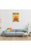 Mata Lakhsmi Golden Photo Frame - 16x20 Inches | Elegant Wooden Frame For Home, Office & Temple Decoration | Spiritual Wall & Table Decor And Gift Item (F9471)