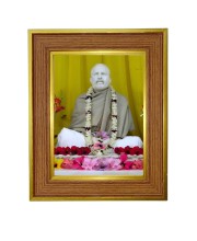 Sri Ramakrishna Paramahamsa Photo Frame 10x14 Inches-Brown Wooden Frame For Home, Office & Temple Decoration And Gifting (F6410)