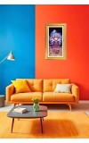 Lord Panchamukhi Hanuman Digital Golden Color Photo Frame | Hindu Religious Wall Decor | 8x15 Inches - Inspirational Wall Art For Office, Home Decor - Ideal Spiritual Gift (F10382)