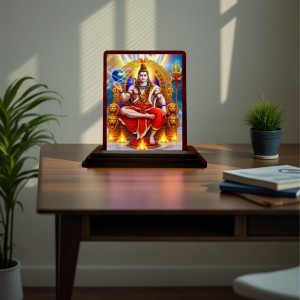 Car Desk/Table Top Lord Shankar Wooden Photo Stand 3x4 Inches, Compact & Stylish Spiritual Display For Car, Home & Office (Pack Of 1) (F15064) Car Desk/Table Top Lord Shankar Wooden Photo Stand 3x4 Inches, Compact & Stylish Spiritual Display For Car, Home & Office (Pack Of 1) (F15064)