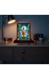 Car Desk/Table Top Lord Karthikeya Wooden Photo Stand 3x4 Inches, Compact & Stylish Spiritual Display For Car, Home & Office (Pack Of 1) (F14316)
