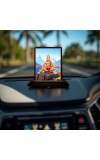 Car Desk/Table Top Lord Hanuman Wooden Photo Stand 3x4 Inches, Compact & Stylish Spiritual Display For Car, Home & Office (Pack Of 1) (F14342)