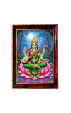 Goddess Saraswati Photo Frame For Wall & Table | 7x9 Inch Golden Cherry Finish | Decorative Goddess Saraswati Photo Frame For Home, Office & Pooja Room (F11705)