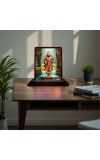 Car Desk/Table Top Lord Balaji Wooden Photo Stand 3x4 Inches, Compact & Stylish Spiritual Display For Car, Home & Office (Pack Of 1) (F14379)