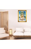 Mata Saraswati Golden Photo Frame - 10x14 Inches | Elegant Wooden Frame For Home, Office & Temple Decoration | Spiritual Wall & Table Decor And Gift Item (F9446)