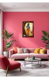 Lord Sri Krishna Photo Frame For Wall & Table | 7x9 Inch Golden Cherry Finish | Decorative Lord Sri Krishna Photo Frame For Home, Office & Pooja Room (F11430)