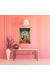 Lord Murugaan Golden Photo Frame - 10x14 Inches | Elegant Wooden Frame For Home, Office & Temple Decoration | Spiritual Wall & Table Decor and Gift Item