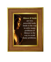 Lord Buddha Photo Frame 16x20 Inches-Brown Wooden Frame For Home, Office & Temple Decoration And Gifting (F6308)