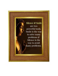 Lord Buddha Photo Frame 14x18 Inches-Brown Wooden Frame For Home, Office & Temple Decoration And Gifting (F6308)