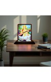 Car Desk/Table Top Goddess Saraswathi Wooden Photo Stand 3x4 Inches, Compact & Stylish Spiritual Display For Car, Home & Office (Pack Of 1) (F14137)