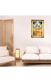 Divine Radha Krishna Golden Photo Frame - 10x14 Inches | Elegant Wooden Frame For Home, Office & Temple Decoration | Spiritual Wall & Table Decor And Gift Item (F9682)