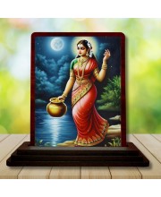 Car Desk/Table Top Radha Wooden Photo Stand â€“ 3x4 Inches, Compact & Stylish Spiritual Display For Car, Home & Office (Pack Of 1) (F15133)