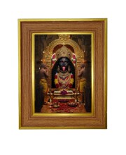 Goddess Maa Kali Photo Frame 10x14 Inches-Brown Wooden Frame For Home, Office & Temple Decoration And Gifting (F6399)