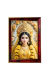 Goddess Radha Photo Frame For Wall & Table | 7x9 Inch Golden Cherry Finish | Decorative Goddess Radha Photo Frame For Home, Office & Pooja Room (F11654)