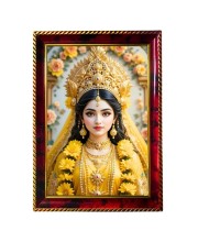 Goddess Radha Photo Frame For Wall & Table | 7x9 Inch Golden Cherry Finish | Decorative Goddess Radha Photo Frame For Home, Office & Pooja Room (F11654)
