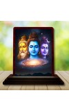 Car Desk/Table Top Lord Shiva Wooden Photo Stand â€“ 3x4 Inches, Compact & Stylish Spiritual Display For Car, Home & Office (Pack Of 1) (F15081)