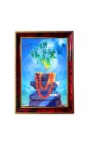 Beautiful Thulasi Tree Photo Frame For Wall & Table | 7x9 Inch Golden Cherry Finish | Decorative Beautiful Thulasi Tree Photo Frame For Home, Office & Pooja Room (F11529)