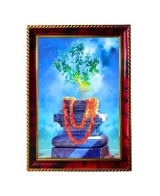 Beautiful Thulasi Tree Photo Frame For Wall & Table | 7x9 Inch Golden Cherry Finish | Decorative Beautiful Thulasi Tree Photo Frame For Home, Office & Pooja Room (F11529)