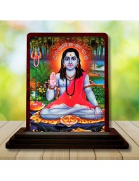 Car Desk/Table Top Gorakhnath Ji Wooden Photo Stand 3x4 Inches, Compact & Stylish Spiritual Display For Car, Home & Office (Pack Of 1) (F14134)