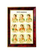 Navarasaa Photo Frame For Wall & Table | 7x9 Inch Golden Cherry Finish | Decorative Navarasaa Photo Frame For Home, Office & Pooja Room (F11771)
