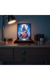 Car Desk/Table Top Lord Shiva And Parvathi And Ganesha Wooden Photo Stand 3x4 Inches, Compact & Stylish Spiritual Display For Car, Home & Office (Pack Of 1) (F14614)