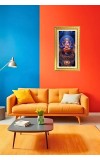 Lord Ganesh Digital Golden Color Photo Frame | Hindu Religious Wall Decor | 12x19 Inches - Inspirational Wall Art For Office, Home Decor - Ideal Spiritual Gift (F10385)