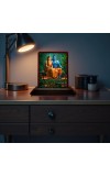 Car Desk/Table Top Lord Rama And Sita Wooden Photo Stand 3x4 Inches, Compact & Stylish Spiritual Display For Car, Home & Office (Pack Of 1) (F14331)