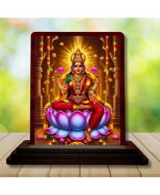 Car Desk/Table Top Maa Laxmi Wooden Photo Stand â€“ 3x4 Inches, Compact & Stylish Spiritual Display For Car, Home & Office (Pack Of 1) (F15085)