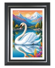Swan Photo Wall & Table Frame | 18x22 Inch Black Designer | Perfect For Gifting & Home Decor (F9626)