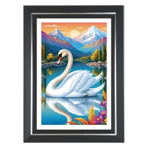 Swan Photo Wall & Table Frame | 14x18 Inch Black Designer | Perfect For Gifting & Home Decor (F9626)