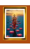 Mata Lakhsmi Golden Photo Frame - 16x20 Inches | Elegant Wooden Frame For Home, Office & Temple Decoration | Spiritual Wall & Table Decor And Gift Item (F9558)