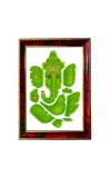 Leaf Ganesha Photo Frame For Wall & Table | 7x9 Inch Golden Cherry Finish | Decorative Leaf Ganesha Photo Frame For Home, Office & Pooja Room (F11348)