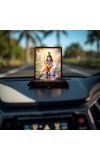 Car Desk/Table Top Lord Shiva Wooden Photo Stand 3x4 Inches, Compact & Stylish Spiritual Display For Car, Home & Office (Pack Of 1) (F14376)