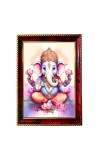 Little Ganesha Photo Frame For Wall & Table | 7x9 Inch Golden Cherry Finish | Decorative Little Ganesha Photo Frame For Home, Office & Pooja Room (F11617)
