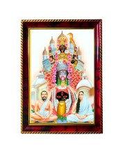 Maa Kali With Sarada Devi And Paramahamsa Photo Frame For Wall & Table | 7x9 Inch Golden Cherry Finish | Decorative Maa Kali With Sarada Devi And Paramahamsa Photo Frame For Home, Office & Pooja Room