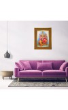 Lakhsmi Narasimha Photo Frame 12x16 Inches-Brown Wooden Frame For Home, Office & Temple Decoration And Gifting (F6357)