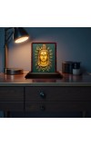 Car Desk/Table Top Lord Shiva Wooden Photo Stand 3x4 Inches, Compact & Stylish Spiritual Display For Car, Home & Office (Pack Of 1) (F14255)