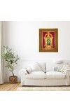Goddess Meenakshii Photo Frame 10x14 Inches-Brown Wooden Frame For Home, Office & Temple Decoration And Gifting (F6267)