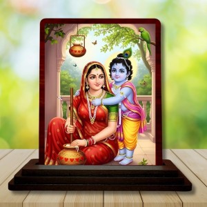 Car Desk/Table Top Lord Radha Krishna Wooden Photo Stand 3x4 Inches, Compact & Stylish Spiritual Display For Car, Home & Office (Pack Of 1) (F15170) Car Desk/Table Top Lord Radha Krishna Wooden Photo Stand 3x4 Inches, Compact & Stylish Spiritual Display For Car, Home & Office (Pack Of 1) (F15170)